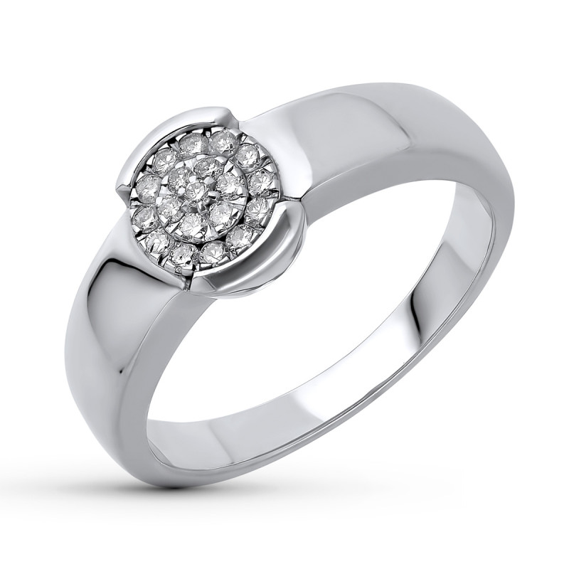 18K SORTIJA ORO BLANCO CUAJO 19 DIAMANTES NATURALES ANCHO: 8,5 MM