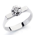 18K SOLITARIO ORO BLANCO DIAMANTE NATURAL 0.10 QTS.