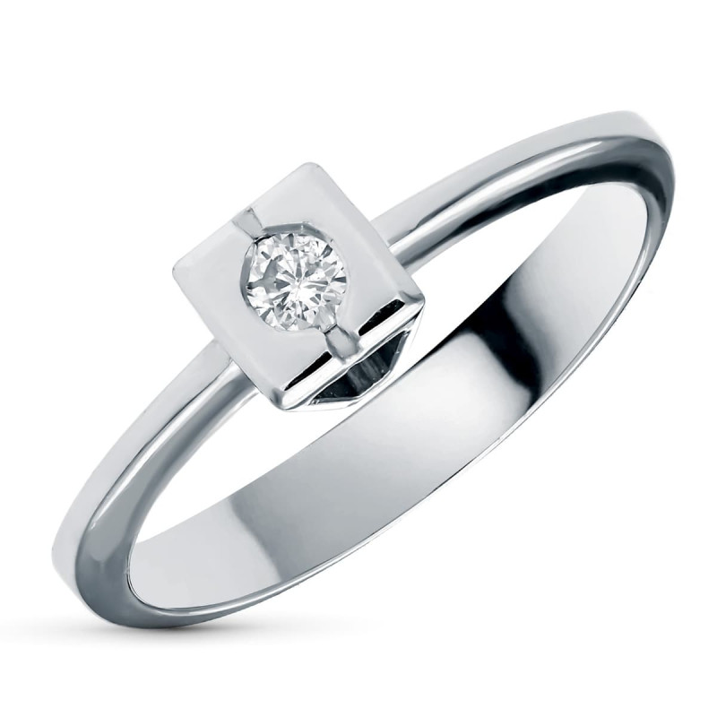 18K SORTIJA ORO BLANCO DIAMANTE NATURAL 0,10 QTS. ANCHO: 5,5 MM