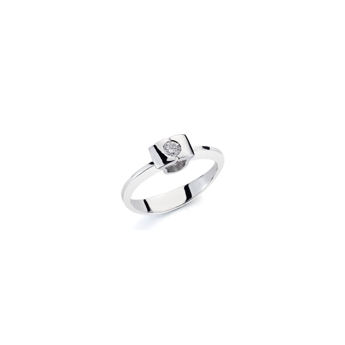 18K SORTIJA ORO BLANCO DIAMANTE NATURAL 0.10 QTS. ANCHO: 4,5 MM