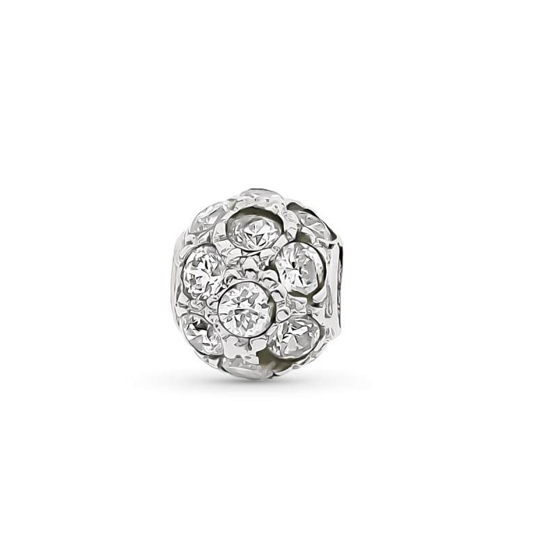 18K COLGANTE ORO BLANCO BOLA PASADA CIRCONITAS