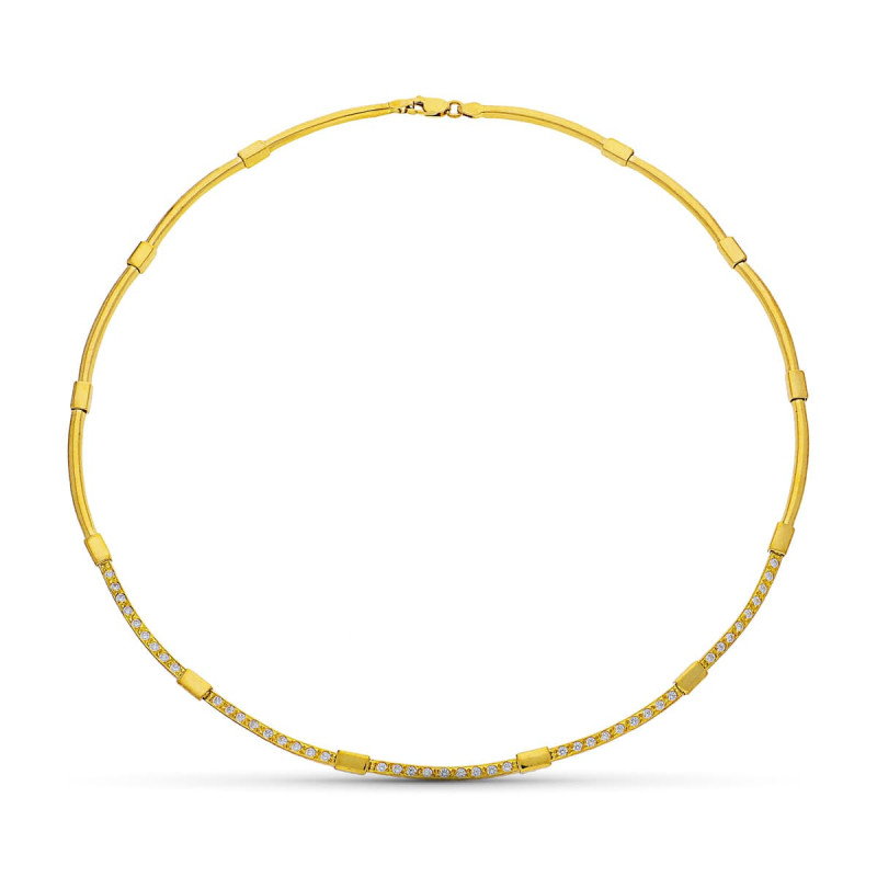 18K GARGANTILLA ORO AMARILLO Y CIRCONITAS