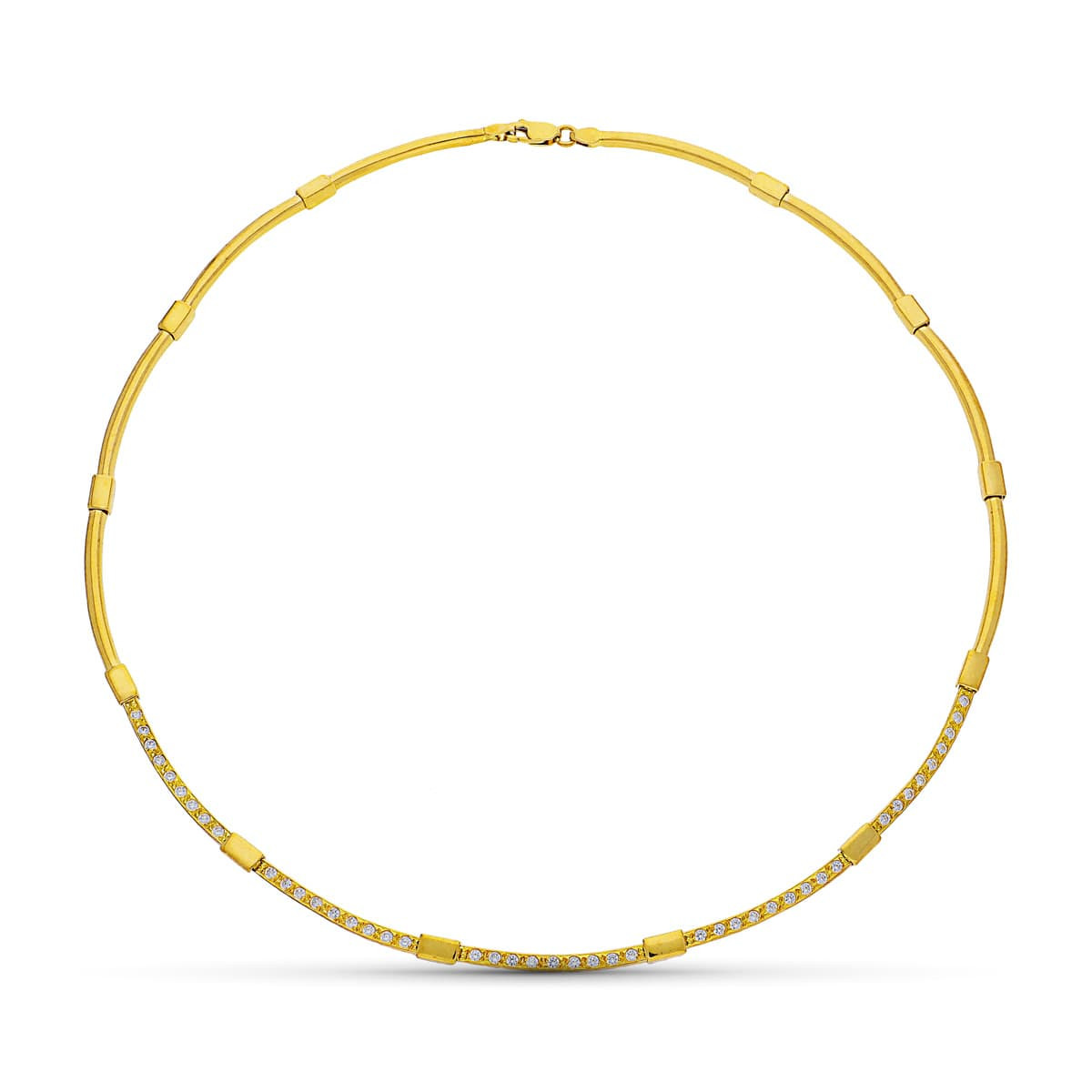 18K GARGANTILLA ORO AMARILLO Y CIRCONITAS