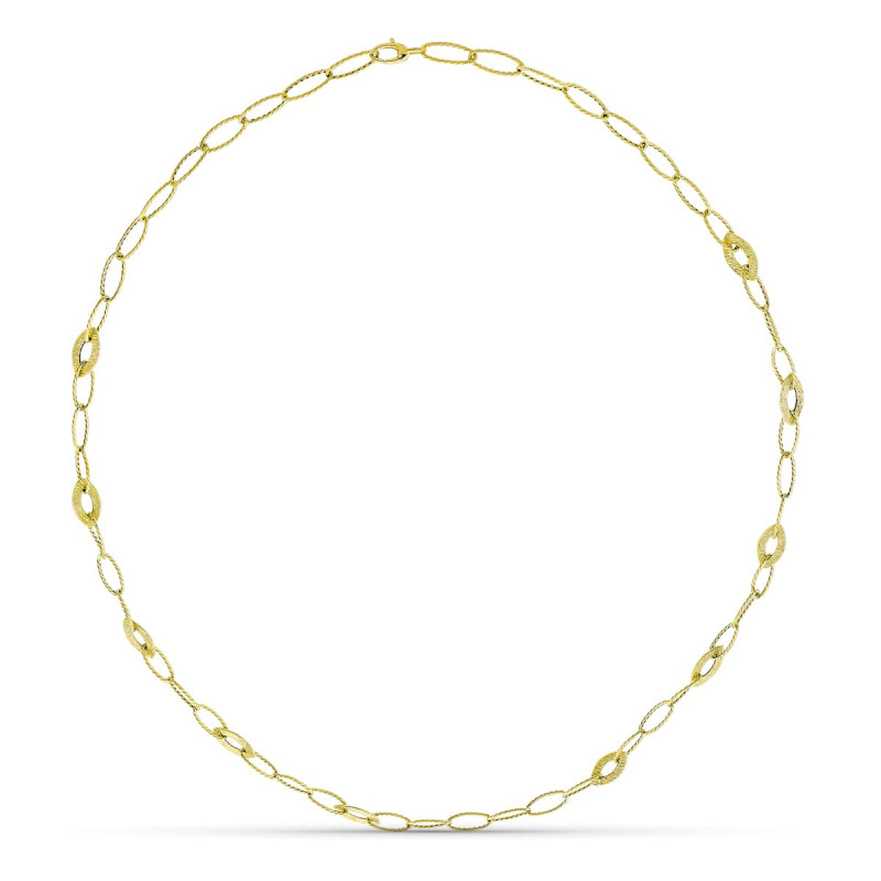 18K GARGANTILLA ORO AMARILLO ESLABONES OVALES 80CM