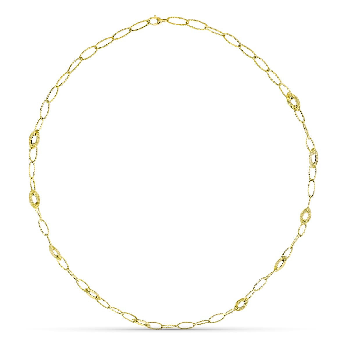 18K GARGANTILLA ORO AMARILLO ESLABONES OVALES 80CM
