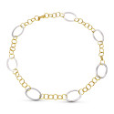 18K GARGANTILLA COLLAR ORO BICOLOR ESLABONES HUECOS 45CM 18K GARGANTILLA COLLAR ORO BICOLOR ESLABONES HUECOS 45CM