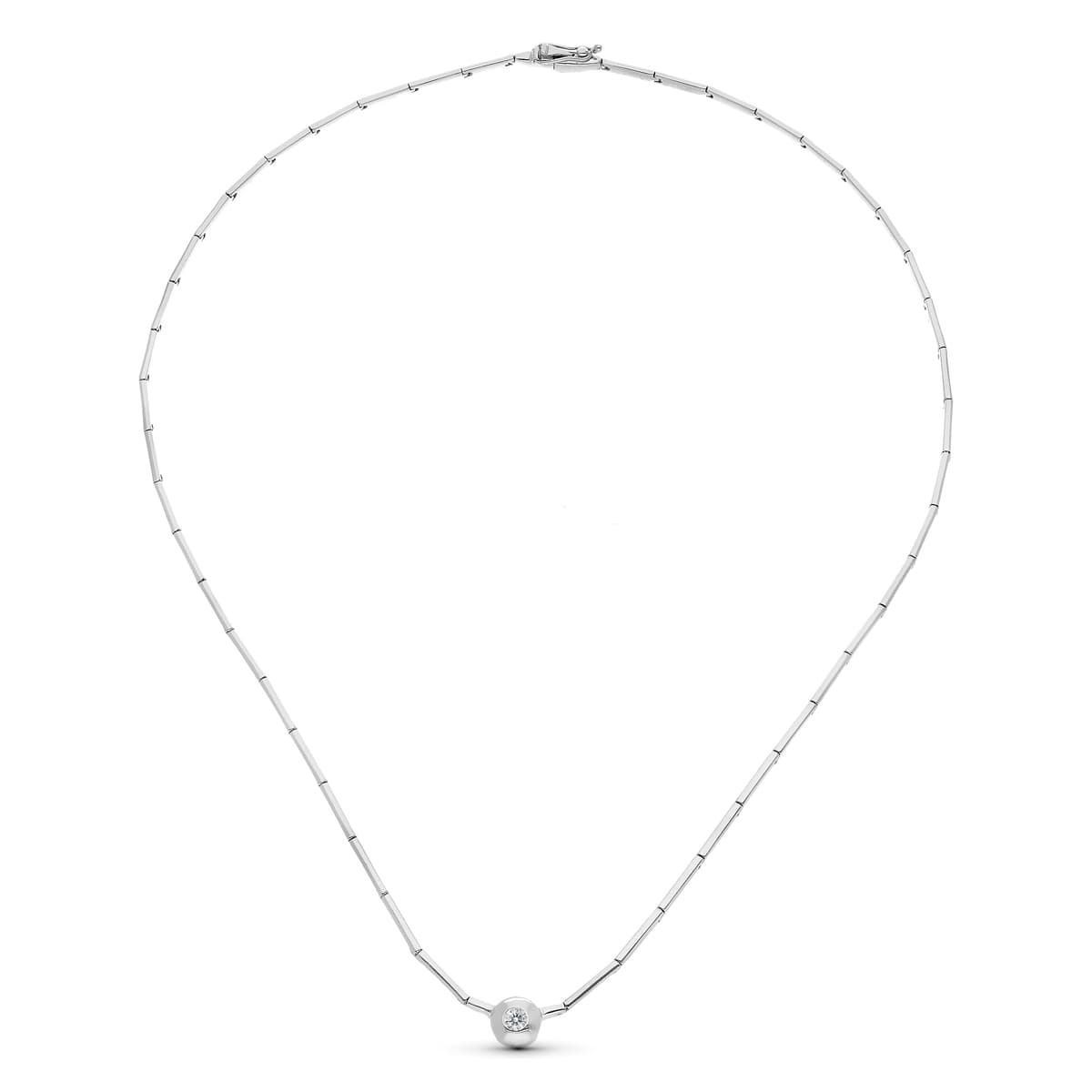18K GARGANTILLA ORO BLANCO CHATON.