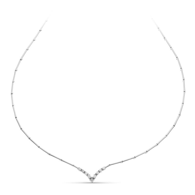 18K GARGANTILLA ORO BLANCO CENTRO CIRCONITAS