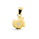 18K COLGANTE ORO AMARILLO GALLINA CON CIRCONITA 18K COLGANTE ORO AMARILLO GALLINA CON CIRCONITA