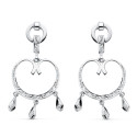 18K PENDIENTES ORO BLANCO CIRCONITA 42X20 MM CIERRE PRESION 18K PENDIENTES ORO BLANCO CIRCONITA 42X20 MM CIERRE PRESION