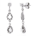 18K PENDIENTES ORO BLANCO LARGOS CIRCONITA 32X7 MM CIERRE PRESION 18K PENDIENTES ORO BLANCO LARGOS CIRCONITA 32X7 MM CIERRE PRESION