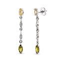 18K PENDIENTES LARGOS DE ORO BLANCO CON CIRCONITA Y PIEDRAS CIERRE PRESION 18K PENDIENTES LARGOS DE ORO BLANCO CON CIRCONITA Y PIEDRAS CIERRE PRESION
