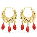 18K AROS TALLADOS CORAL 40 X 25 MM 18K AROS TALLADOS CORAL 40 X 25 MM