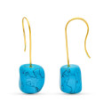 18K PENDIENTES ORO AMARILLO TURQUESA CIERRE GANCHO 18K PENDIENTES ORO AMARILLO TURQUESA CIERRE GANCHO