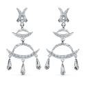 18K PENDIENTES ORO BLANCO CIRCONITA 48X23 MM CIERRE PRESION 18K PENDIENTES ORO BLANCO CIRCONITA 48X23 MM CIERRE PRESION