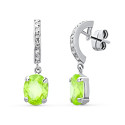 18K PENDIENTES ORO BLANCO PIEDRA COLOR CIERRE PRESION 18K PENDIENTES ORO BLANCO PIEDRA COLOR CIERRE PRESION