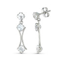 18K PENDIENTES ORO BLANCO DOS CUERPOS CON CIRCONITA 25X6 MM. CIERRE TUERCA 18K PENDIENTES ORO BLANCO DOS CUERPOS CON CIRCONITA 25X6 MM. CIERRE TUERCA