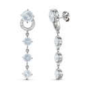 18K PENDIENTES ORO BLANCO CIRCONITA 46X10 MM. CIERRE TUERCA 18K PENDIENTES ORO BLANCO CIRCONITA 46X10 MM. CIERRE TUERCA