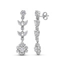 18K PENDIENTES ORO BLANCO LARGOS CIRCONITA 35X10 MM PRESION 18K PENDIENTES ORO BLANCO LARGOS CIRCONITA 35X10 MM PRESION