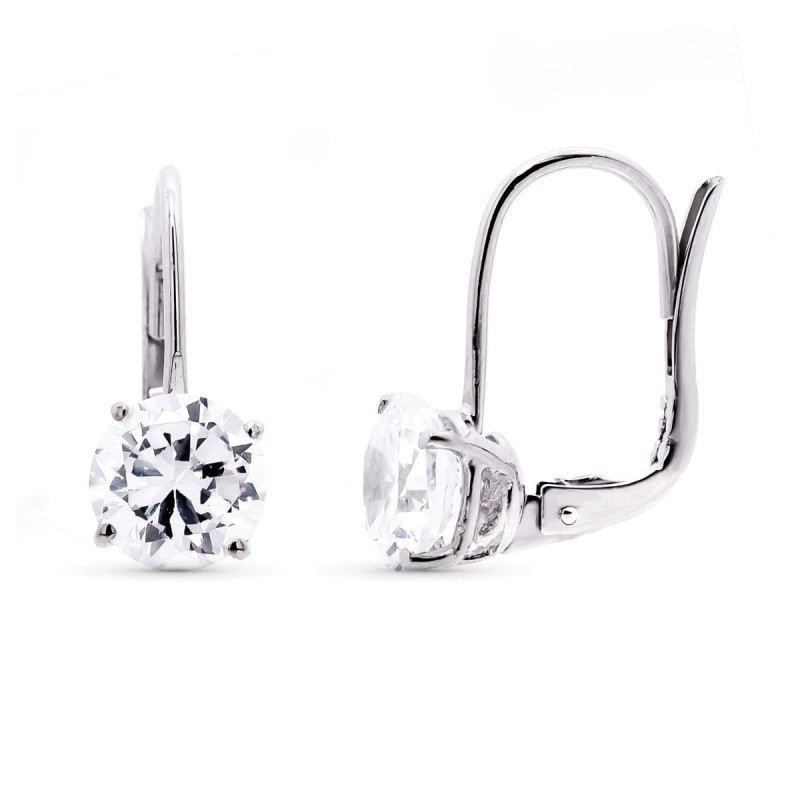 18K PENDIENTES ORO BLANCO CIRCONITA 18X7 MM CIERRE GANCHO