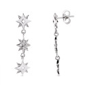 18K PENDIENTES ORO BLANCO ESTRELLAS Y CIRCONITA 28X6 MM CIERRE PRESION 18K PENDIENTES ORO BLANCO ESTRELLAS Y CIRCONITA 28X6 MM CIERRE PRESION