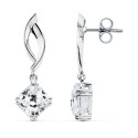 18K PENDIENTES ORO BLANCO CIRCONITA 31X11 MM CIERRE PRESION 18K PENDIENTES ORO BLANCO CIRCONITA 31X11 MM CIERRE PRESION