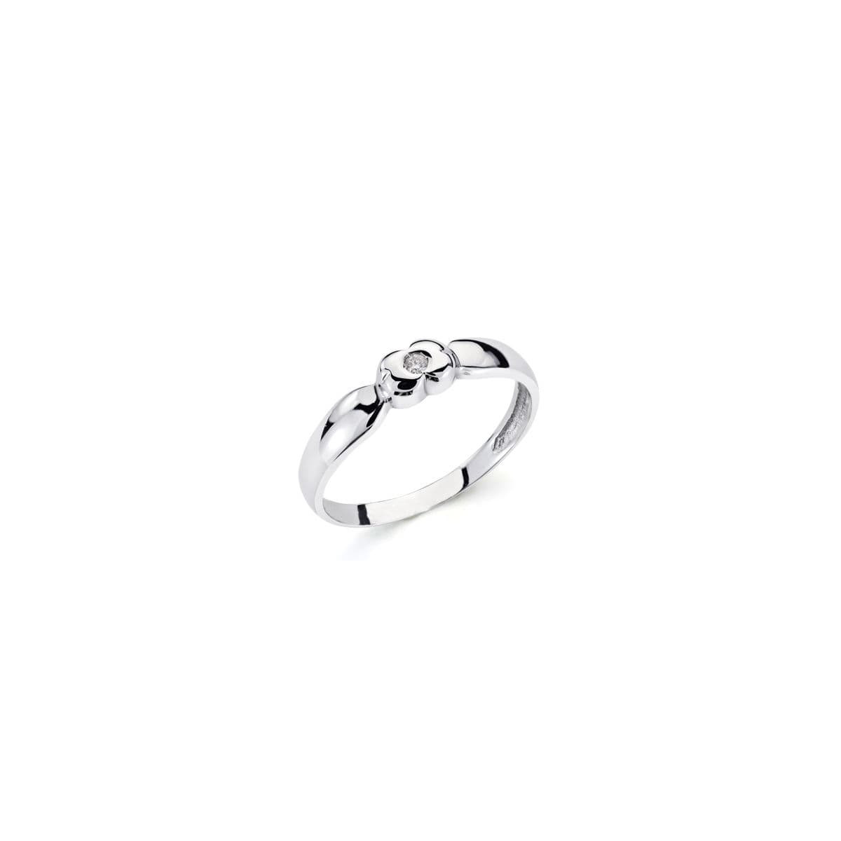 18K SOLITARIO ORO BLANCO DIAMANTE NATURAL  0.040 QTS. ANCHO: 4MM