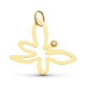 18K COLGANTE AMULETO ORO AMARILLO MARIPOSA CIRCONITA