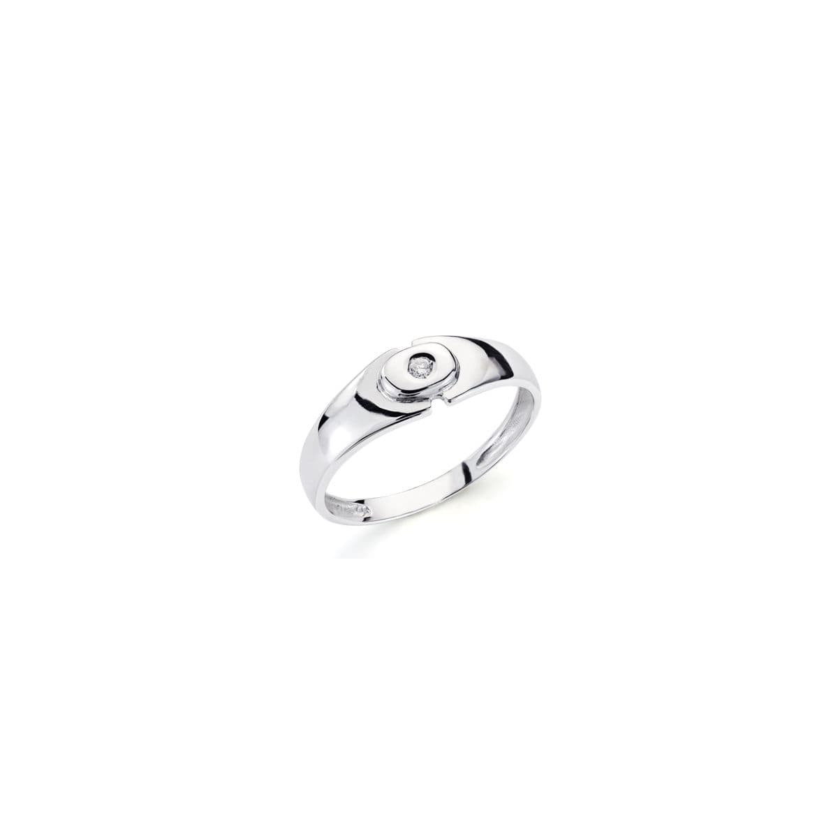 18K SOLITARIO ORO BLANCO DIAMANTE  NATURAL TALLA BRILLANTE. 0.040 QTS. ANCHO: 6MM
