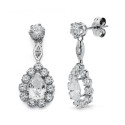 18K PENDIENTES LARGOS ORO BLANCO PRESION