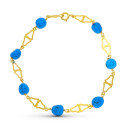 18K PULSERA ORO AMARILLO TURQUESAS 18CM 18K PULSERA ORO AMARILLO TURQUESAS 18CM