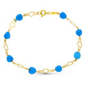 18K PULSERA ORO AMARILLO TURQUESAS MOTIVOS 19CM 18K PULSERA ORO AMARILLO TURQUESAS MOTIVOS 19CM