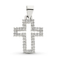 18K CRUZ ORO BLANCO CON CIRCONITA 23X17 MM 18K CRUZ ORO BLANCO CON CIRCONITA 23X17 MM