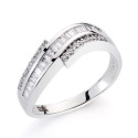 18K SORTIJA ORO BLANCO DIAMANTES NATURALES TALLA BRILLANTE 0.70/ 0.31 QTS. ANCHO: 5,5MM 18K SORTIJA ORO BLANCO DIAMANTES NATURALES TALLA BRILLANTE 0.70/ 0.31 QTS. ANCHO: 5,5MM