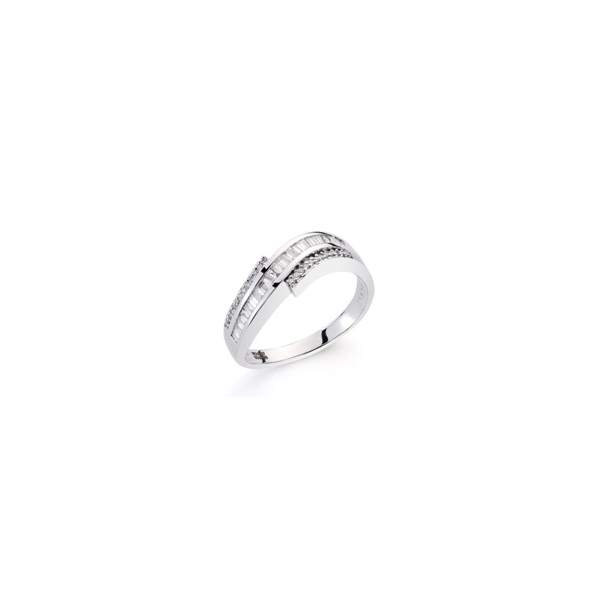 18K SORTIJA ORO BLANCO DIAMANTES NATURALES TALLA BRILLANTE 0.70/ 0.31  QTS. ANCHO: 5,5MM