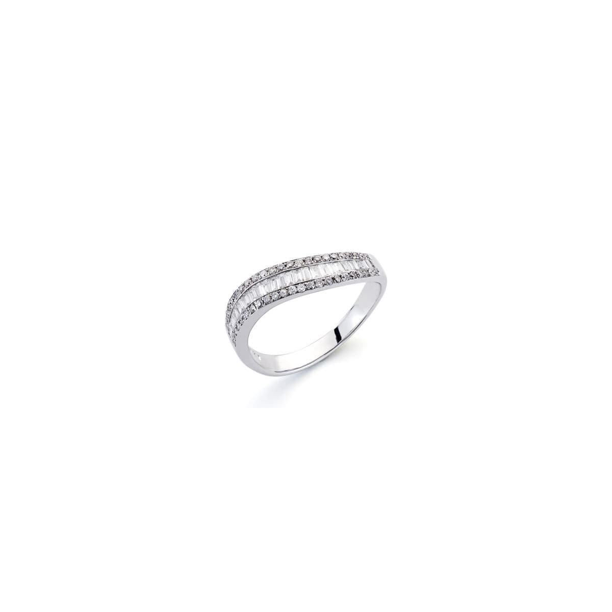 18K SORTIJA ORO BLANCO DIAMANTES NATURALES  TALLA BRILLANTE 0.180 QTS.  -0.300 QTS. ANCHO: 4MM