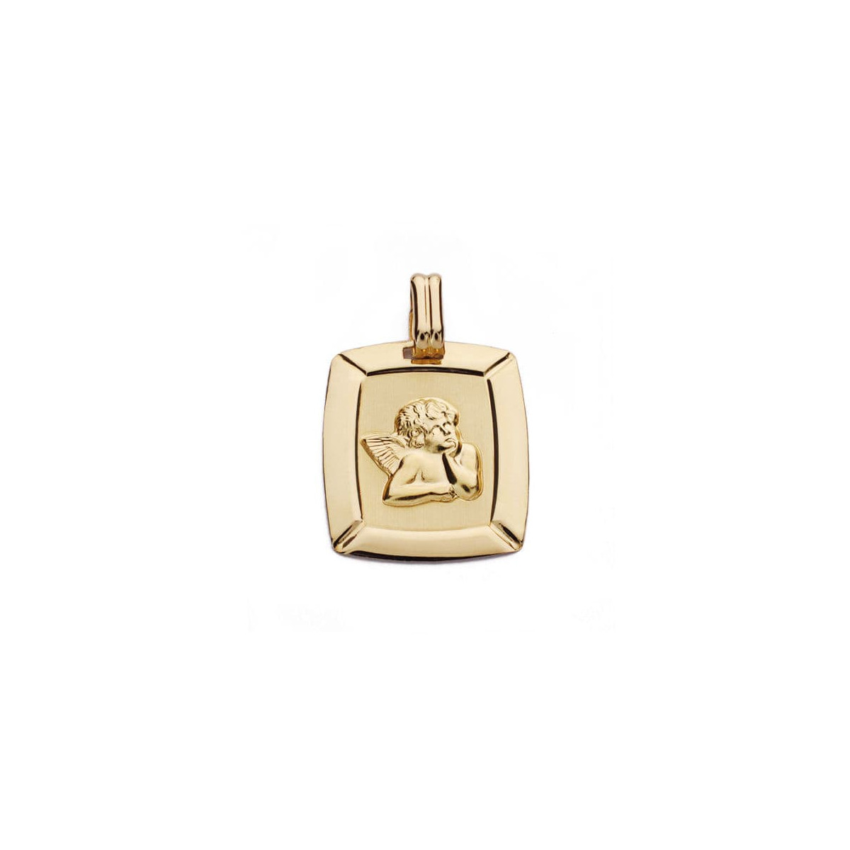18K MEDALLA ORO AMARILLO ANGEL BURLON LASER 20X17 MM