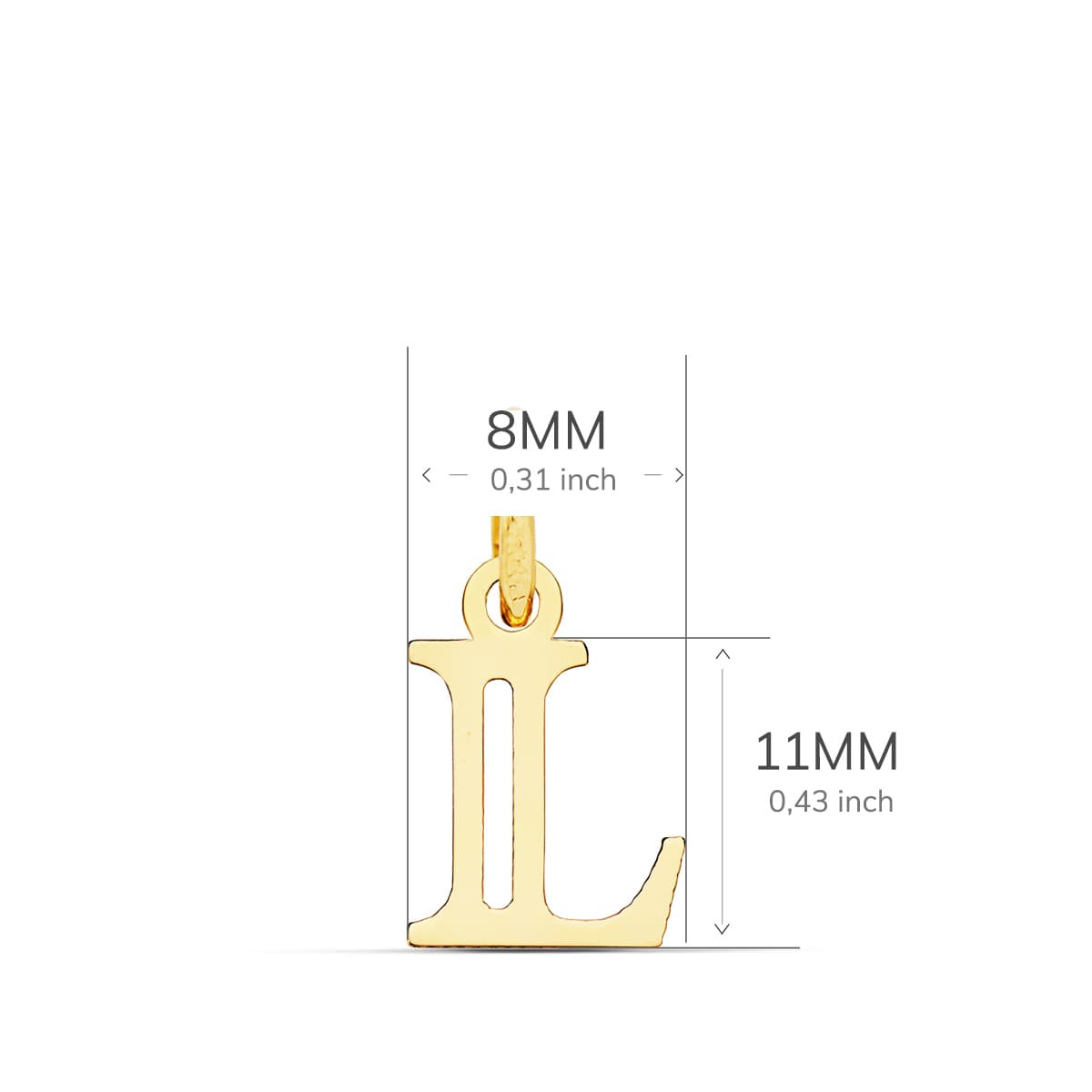 18K COLGANTE ORO AMARILLO LETRA " L " . 11X8 MM