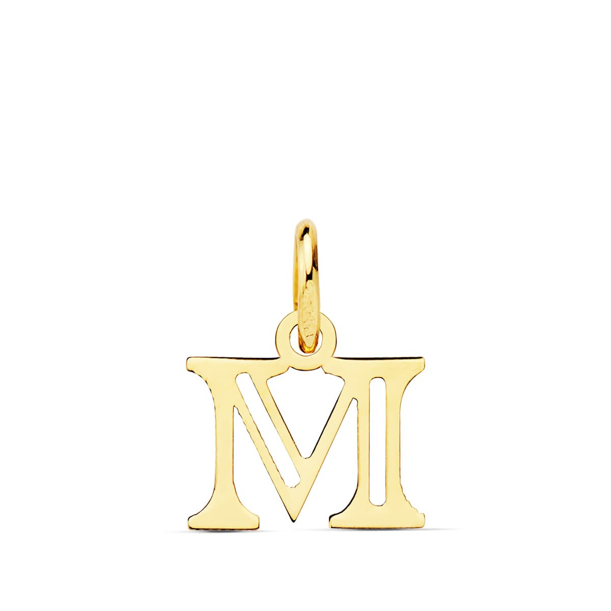 18K COLGANTE ORO AMARILLO LETRA " M " . 12X10 MM