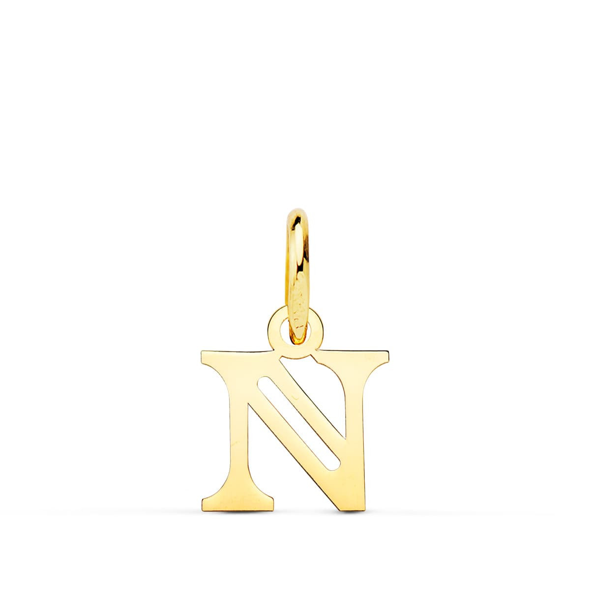 18K COLGANTE ORO AMARILLO INICIAL LETRA " N " 11X10 MM