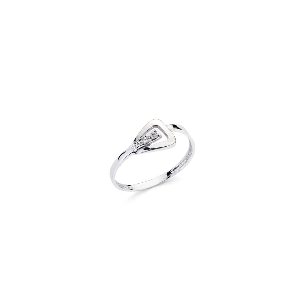 18K SORTIJA ORO BLANCO DIAMANTES NATURALES TALLA BRILLANTE 0,016  QTS. 8 X 7MM