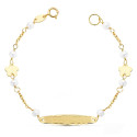18K PULSERA ESCLAVA PERLAS ORO AMARILLO 3.5 MM 14.5 CM 18K PULSERA ESCLAVA PERLAS ORO AMARILLO 3.5 MM 14.5 CM