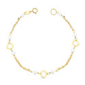 18K PULSERA NIÑA PERLA ORO AMARILLO 3.5 MM 15.5 CM 18K PULSERA NIÑA PERLA ORO AMARILLO 3.5 MM 15.5 CM