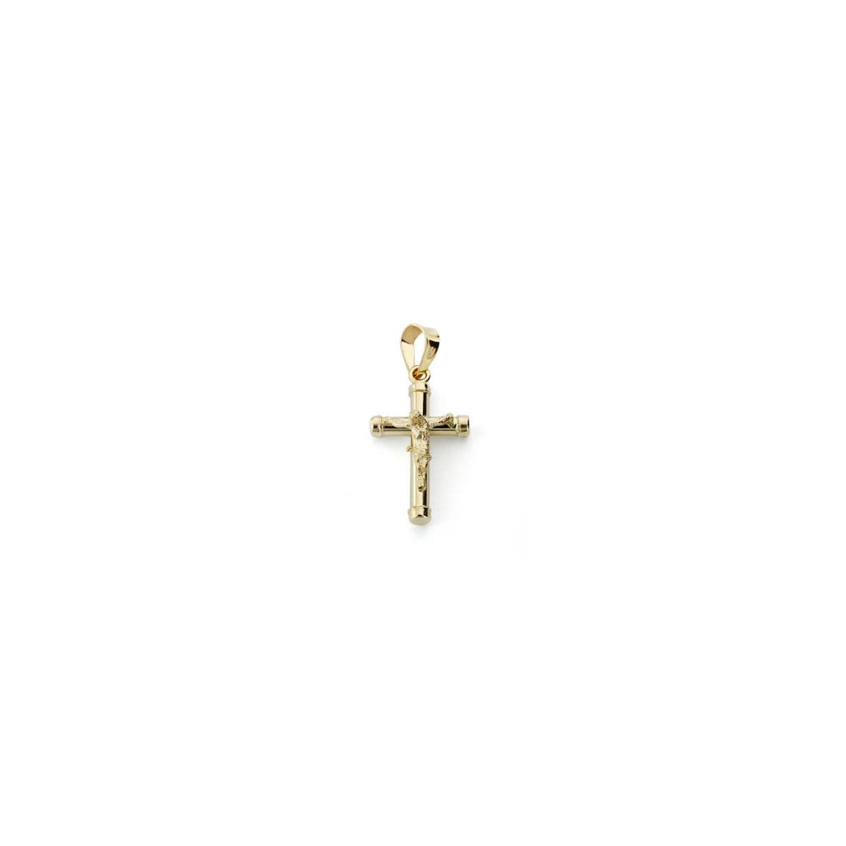 18K CRUZ ORO AMARILLO CON CRISTO HUECA 18X10 MM