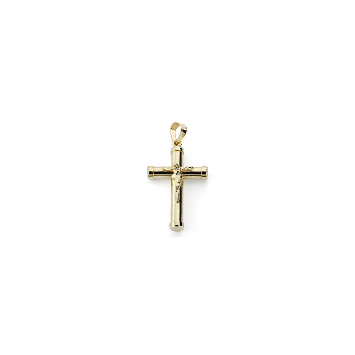 18K CRUZ ORO AMARILLO CON CRISTO HUECA 24X15X3 MM