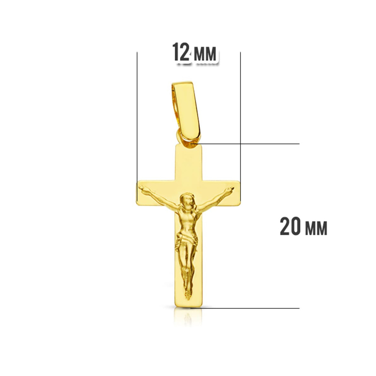 18K CRUZ ORO AMARILLO CON CRISTO. 22X13 MM