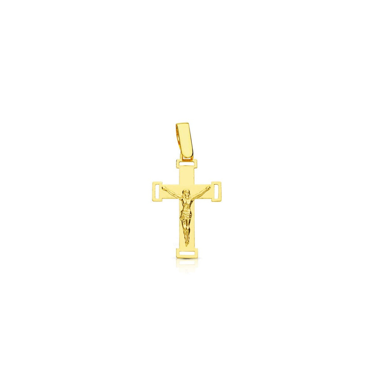 18K CRUZ ORO AMARILLO CON CRISTO CALADA 22X13 MM