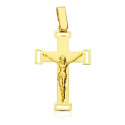18K CRUZ ORO AMARILLO CON CRISTO GRANDE CALADA LASER 18K CRUZ ORO AMARILLO CON CRISTO GRANDE CALADA LASER