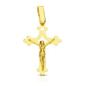 18K CRUZ ORO AMARILLO CON CRISTO GRANDE CALADA LASER 18K CRUZ ORO AMARILLO CON CRISTO GRANDE CALADA LASER