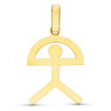 18K COLGANTE AMULETO ORO AMARILLO INDALO SILUETA GRANDE